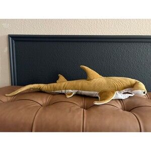 Schlitterbahn Hammerhead Shark Hand Puppet Plush Toy Yellow White Souvenir Large